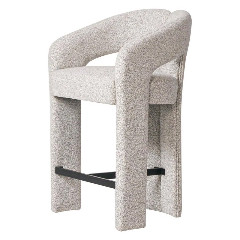 Sgabello imbottito JOEL, grigio-beige