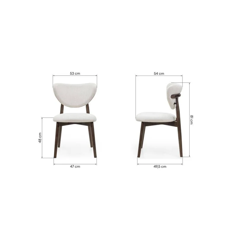 Sedia da pranzo JULIETTE, beige/noce