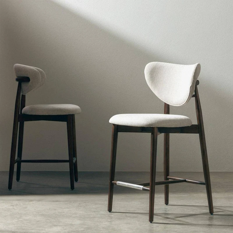 Sgabello da Pranzo JULIETTE Beige/Noce