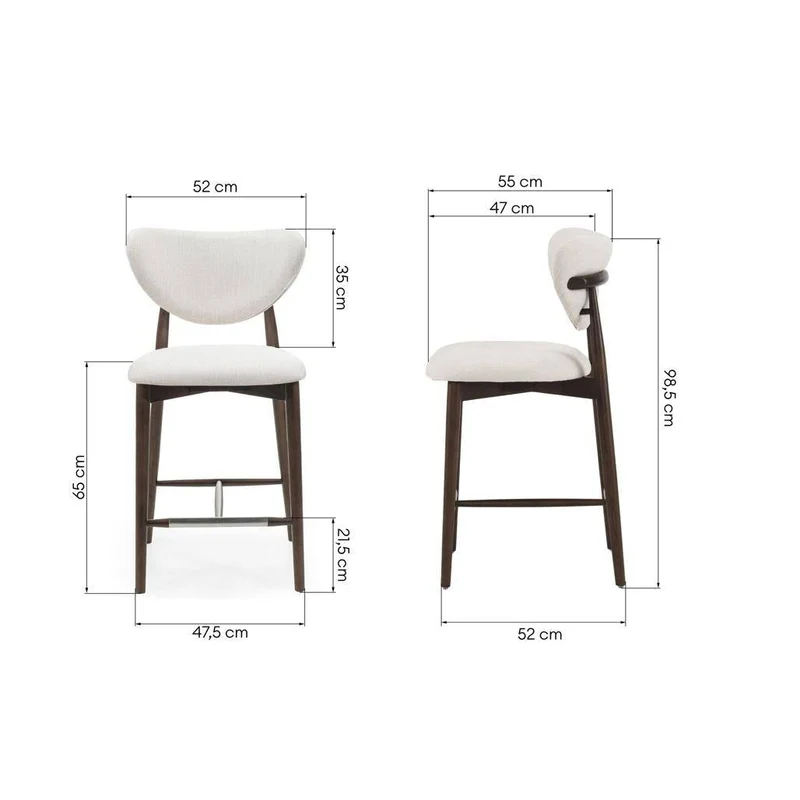 Sgabello da Pranzo JULIETTE Beige/Noce