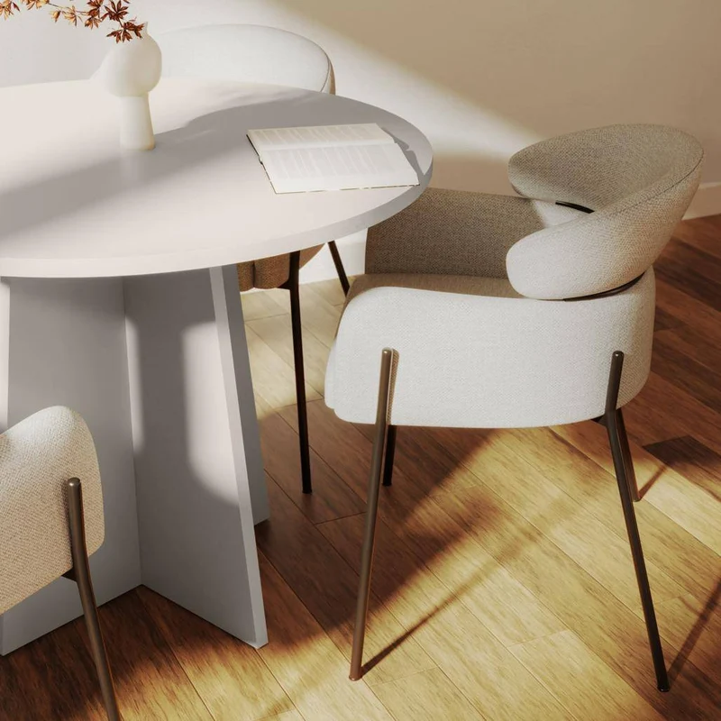 Tavolo da Pranzo Rotondo LALUQ 100 cm Cashmere