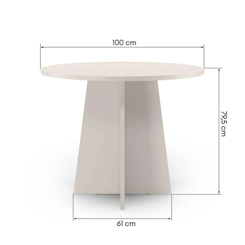 Tavolo da Pranzo Rotondo LALUQ 100 cm Cashmere