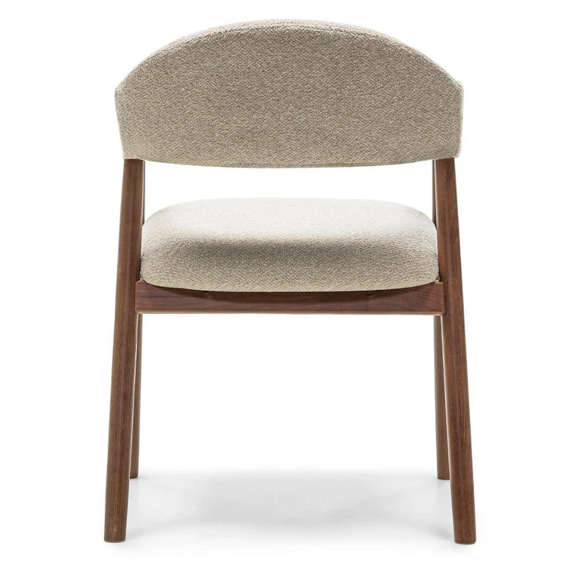 Sedia Imbottita LARIS Beige Bouclé/Noce