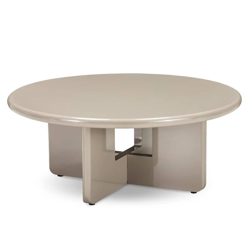 Tavolino da Caffè LARNA 80 cm Beige Lucido