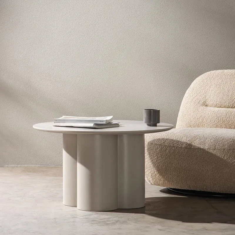 Tavolino Caffè LAVANO 80 cm, tondo, grigio beige