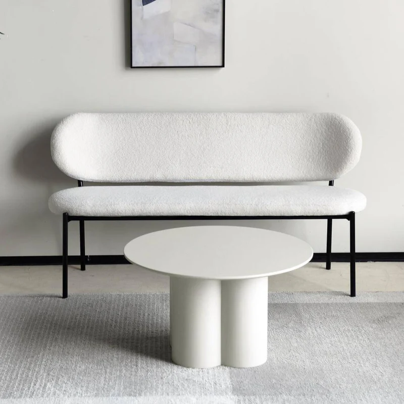 Tavolino Caffè LAVANO 80 cm, tondo, grigio beige