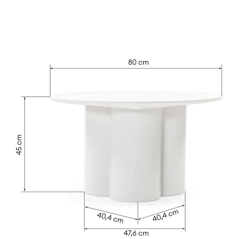 Tavolino Caffè LAVANO 80 cm, tondo, grigio beige