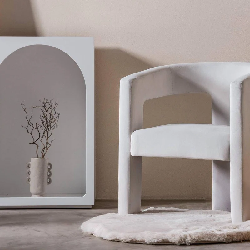 Poltrona Lounge LAUREN VELVET, velluto beige