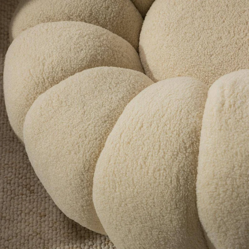 Poltrona girevole LOEL beige, bouclé, forme arrotondate