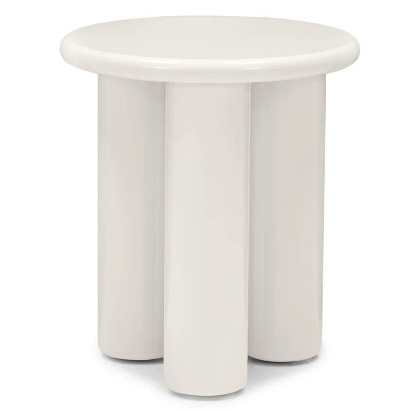 Tavolino laterale LOLA 40 cm, crema, lucido