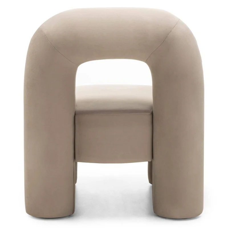 Poltrona lounge LUCCA velluto beige chiaro