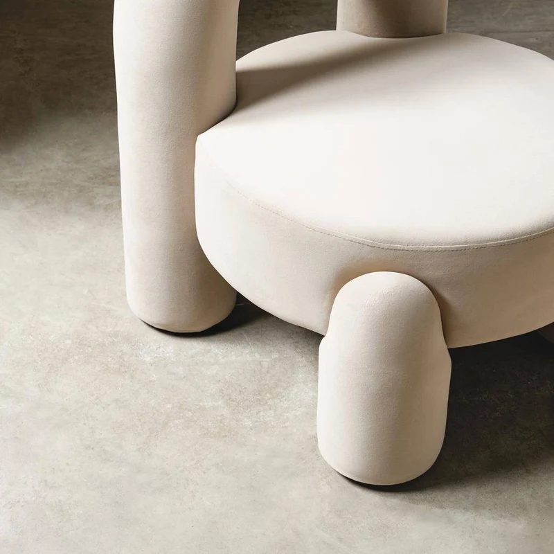 Poltrona lounge LUCCA velluto beige chiaro