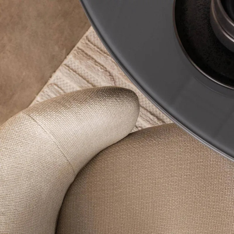 Sedia da pranzo LUEUR, beige chiaro, gambe nere