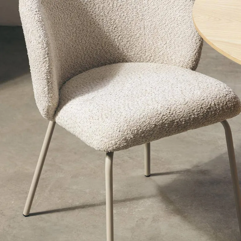 Sedia da pranzo LUEUR, beige, gambe beige