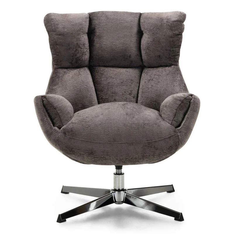 Poltrona girevole LUPIN, tortora/gambe cromate