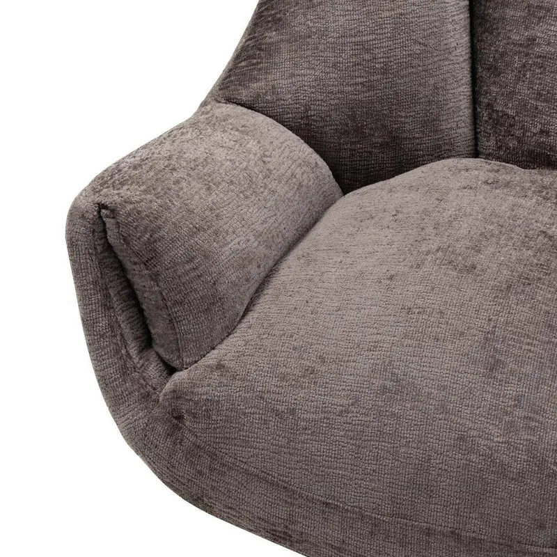 Poltrona girevole LUPIN, tortora/gambe cromate