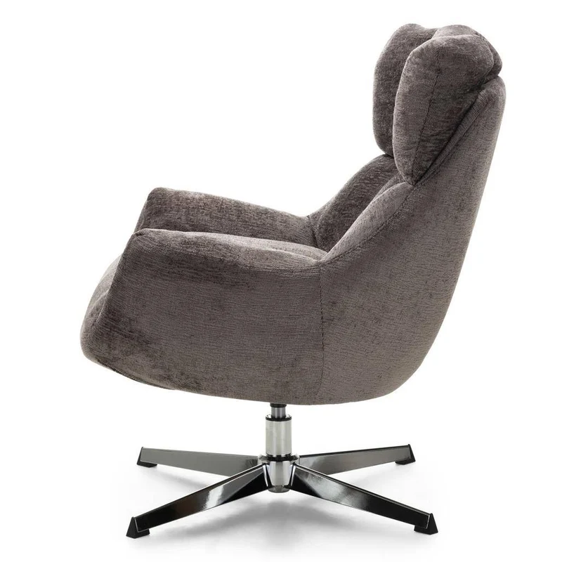 Poltrona girevole LUPIN, tortora/gambe cromate