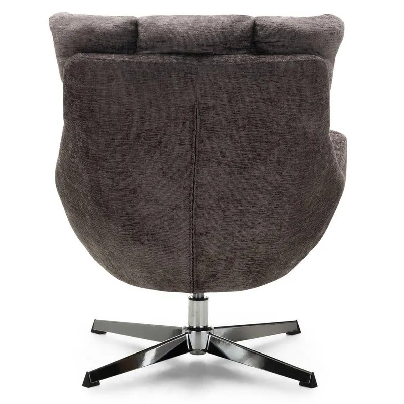Poltrona girevole LUPIN, tortora/gambe cromate