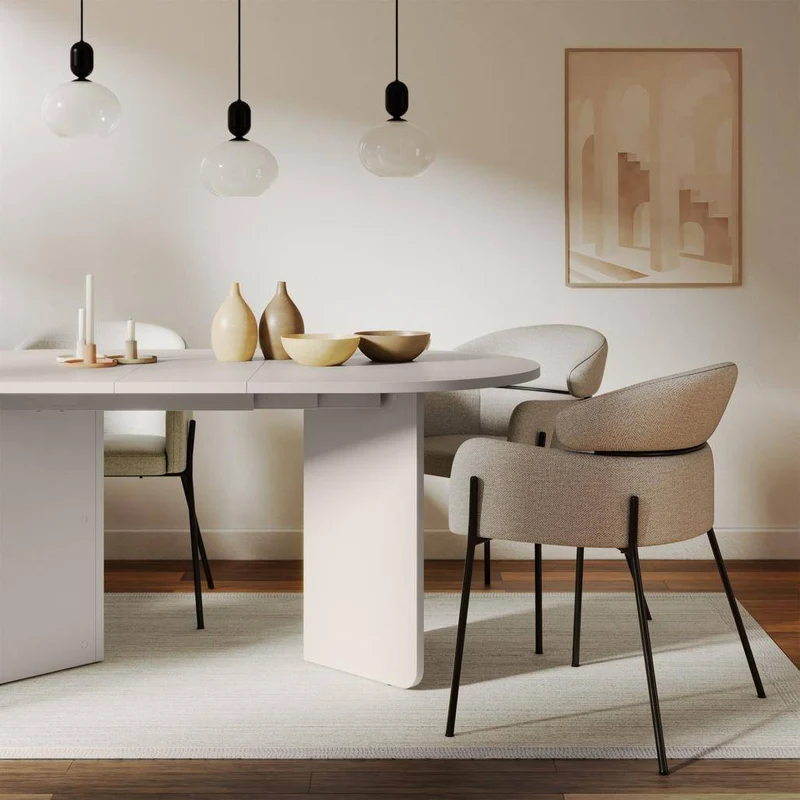 Tavolo estensibile MADERICK 140-200 cm, ovale, cashmere