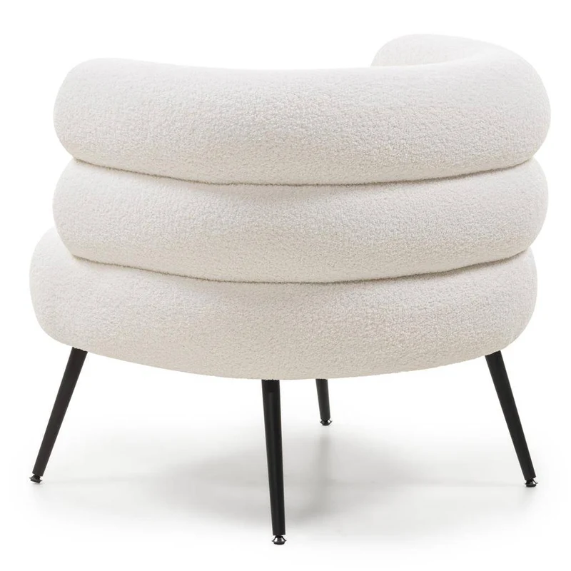 Poltrona MAGNIFIQUE avorio, forme arrotondate, gambe nere