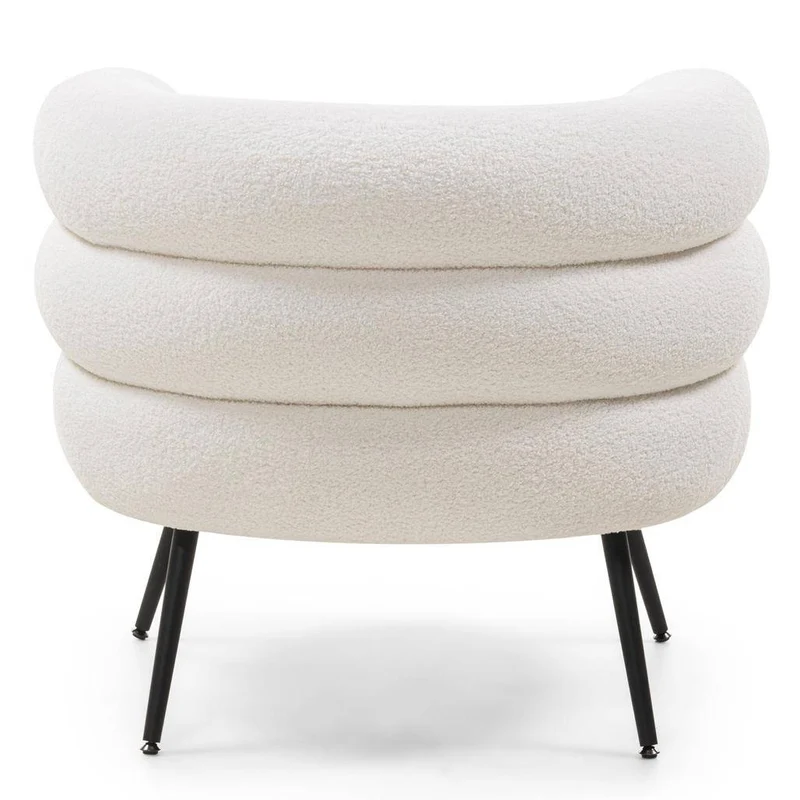 Poltrona MAGNIFIQUE avorio, forme arrotondate, gambe nere
