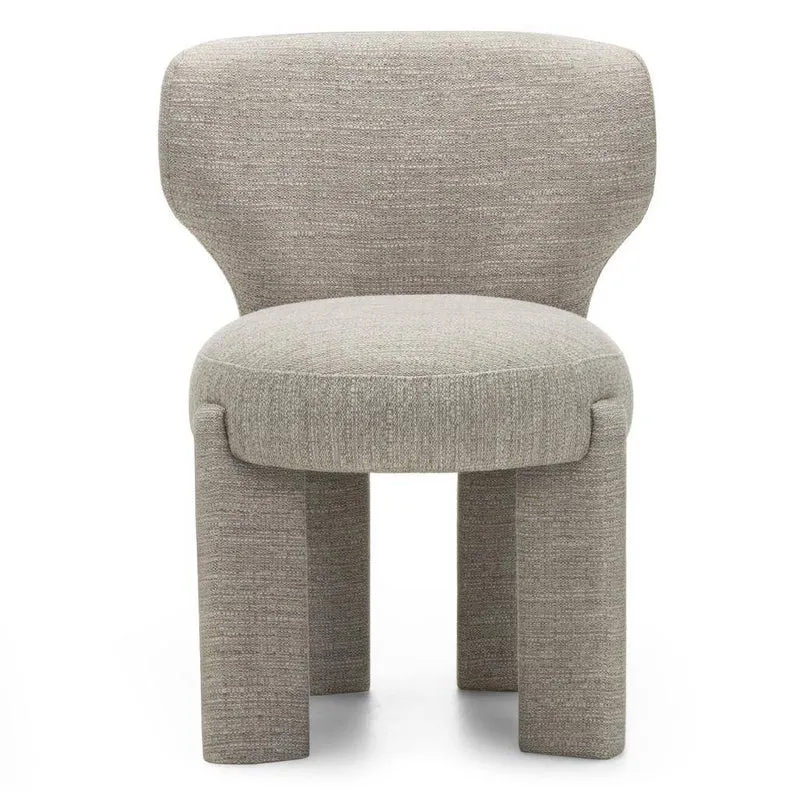 Sedia imbottita MALI beige, forme arrotondate