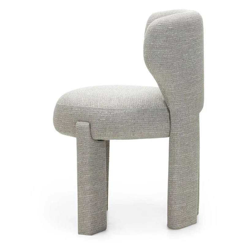 Sedia imbottita MALI beige-grigio, forme arrotondate