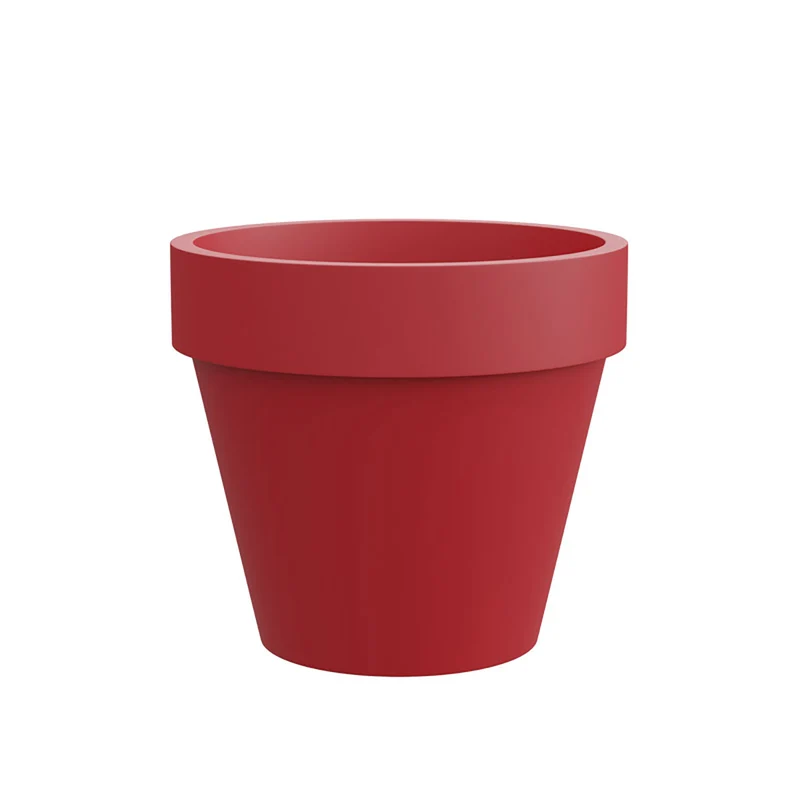 Vaso Rotondo Design Classico Indoor e Outdoor Tera Standard One Spice Ø80 cm in Plastica Rosso