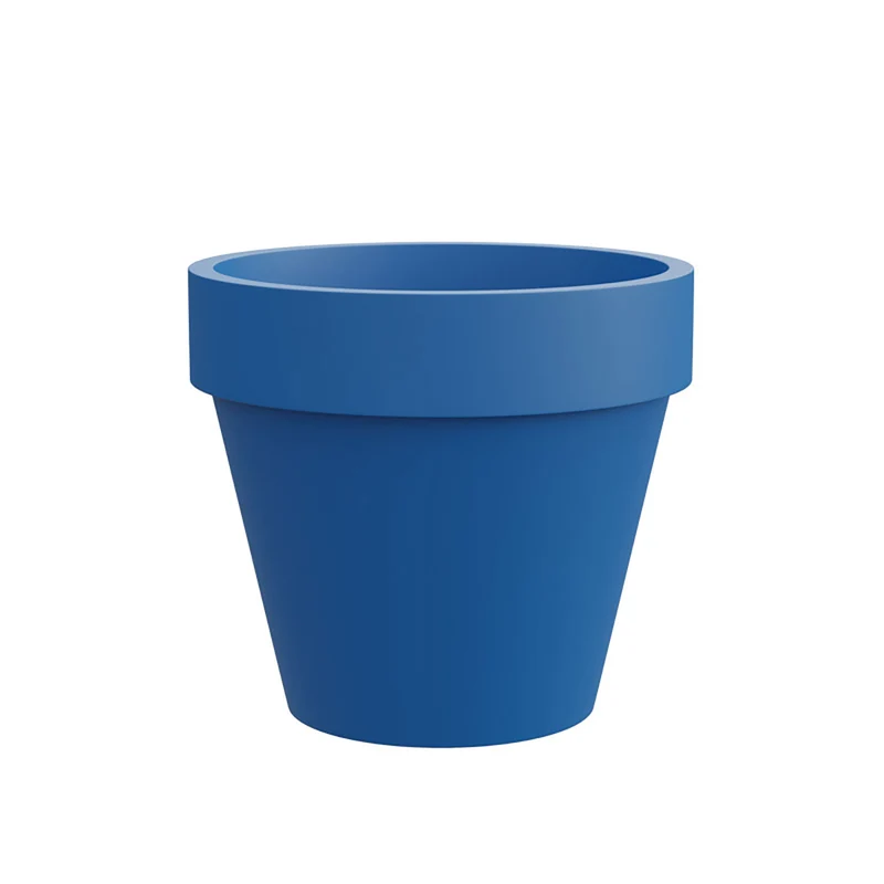 Vaso Rotondo Design Classico Indoor e Outdoor Tera Standard One Deep Sea Ø99 cm in Plastica Blu