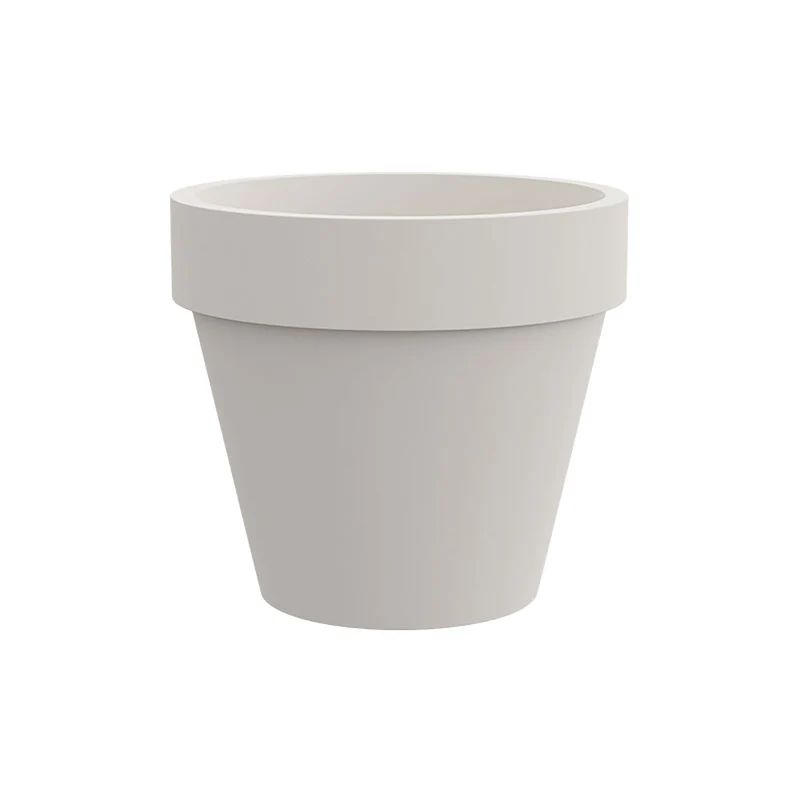 Vaso Rotondo Design Classico Indoor e Outdoor Tera Standard One Chalk Ø50 cm in Plastica Bianco Gesso