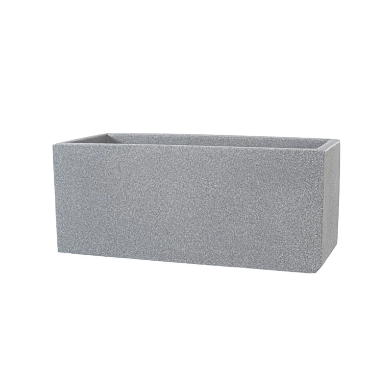 Vaso Rettangolare Indoor e Outdoor Tera Schio Cassa Smoke 60x24,5 cm in Plastica Grigio