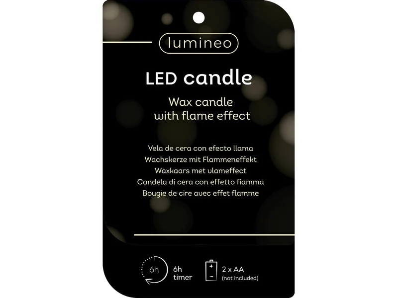 Candela con stoppino e led d.5,8x27,8cm a batteria verde