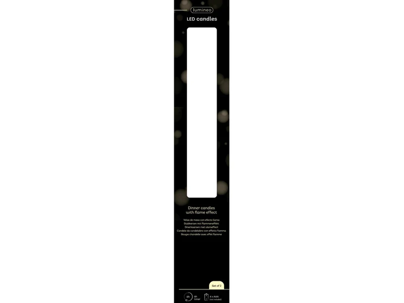 Candela con stoppino e led d.2,2x24,5cm a batteria oro