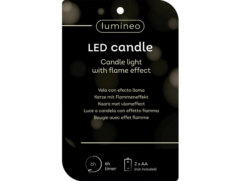 Candela con stoppino e led d.54x27,5cm a batteria argento