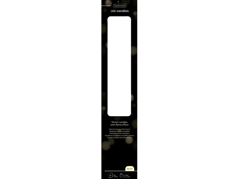 Candela con stoppino led d.2,2x24,5cm a batteria bianca