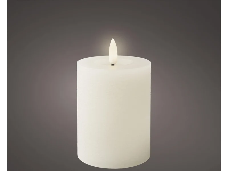 Candela led cilindrica bianca con effetto fiamma d.7x11 cm - Decoris