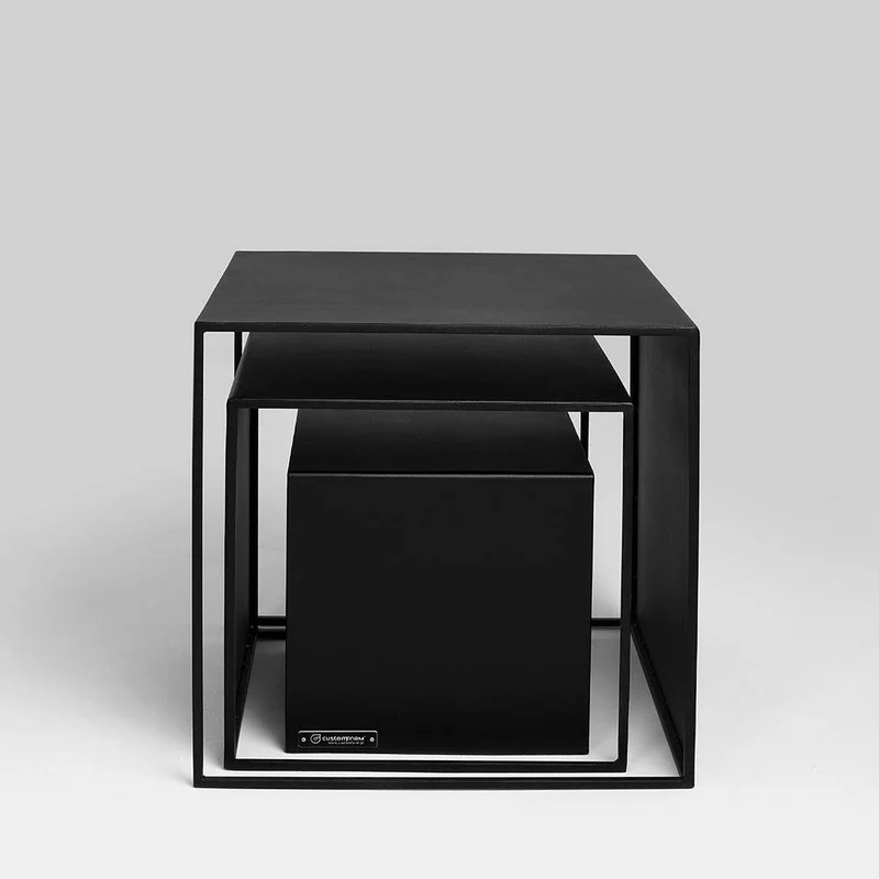 Set Tavolini 2WALL METAL TRIO 35x45x55, nero