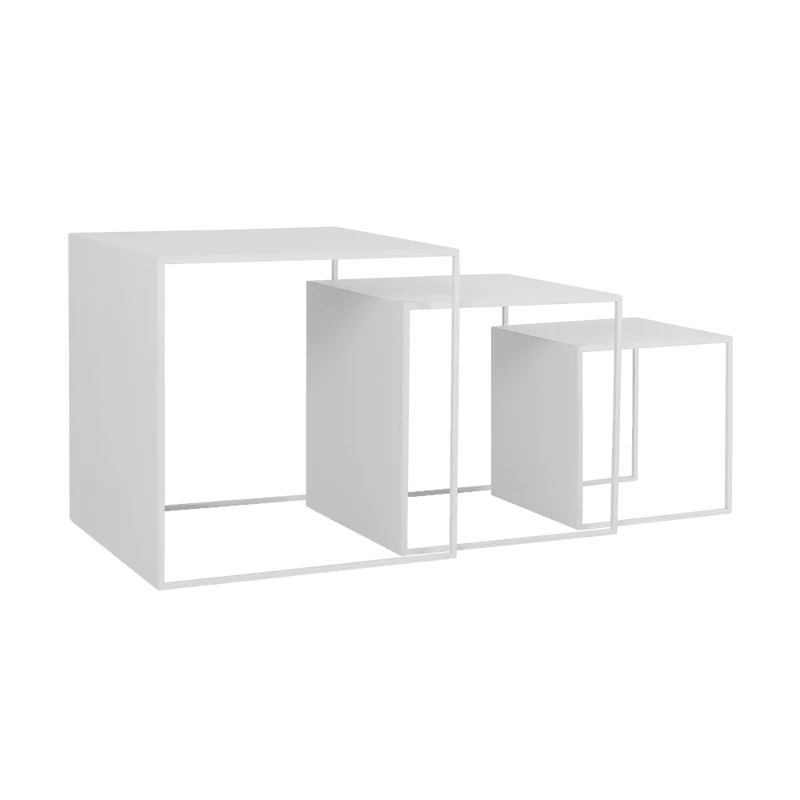 Set Tavolini 2WALL TRIO METAL 35x45x55, bianco