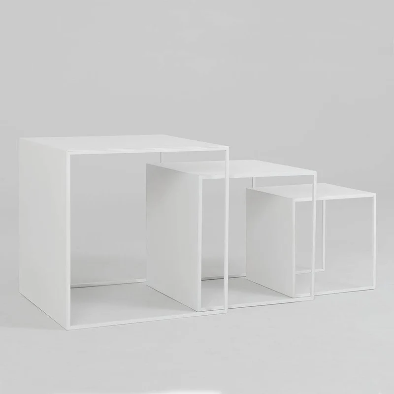 Set Tavolini 2WALL TRIO METAL 35x45x55, bianco