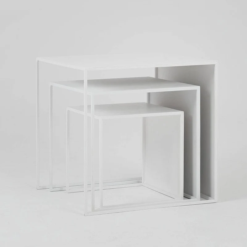 Set Tavolini 2WALL TRIO METAL 35x45x55, bianco