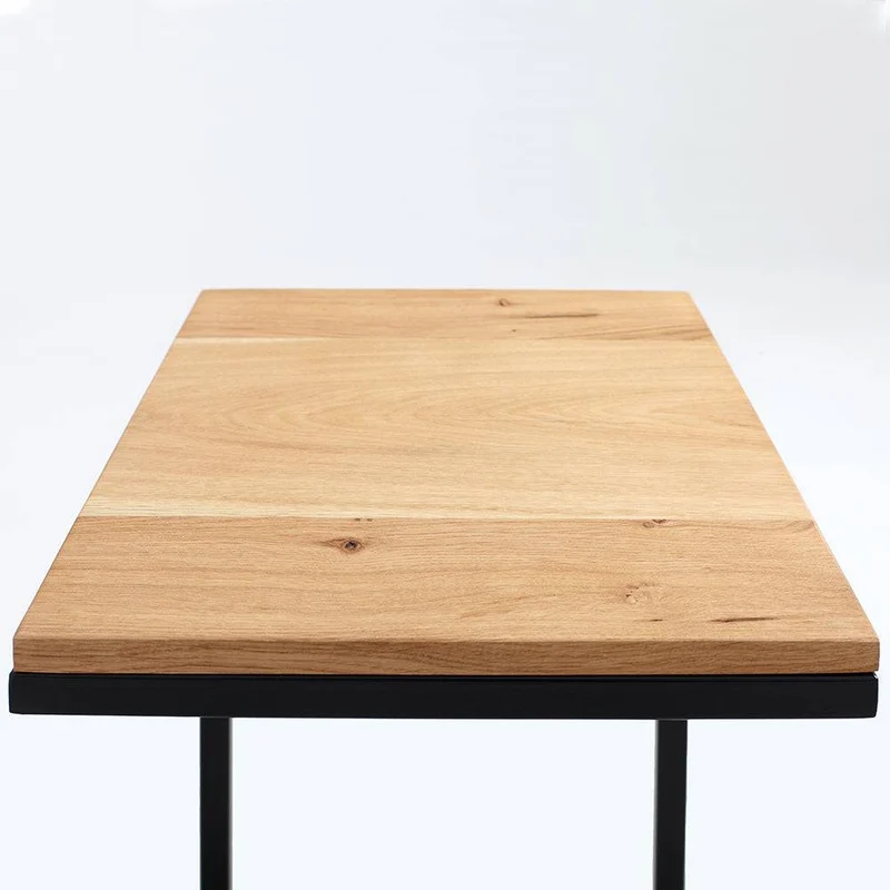 Tavolino LUPE 30 Legno Massello, Rovere, Nero