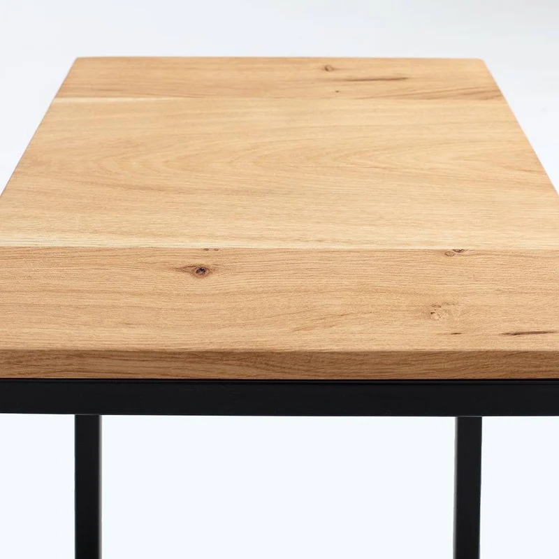 Tavolino Laterale LUPE 30, Impiallacciatura di Rovere, Nero