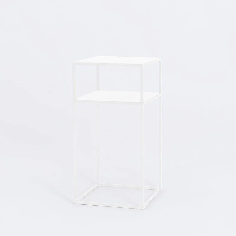 Tavolino Tensio 2 Floor Metal 30 - Bianco