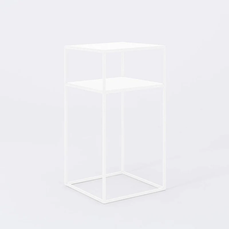 Tavolino Tensio 2 Floor Metal 30 - Bianco