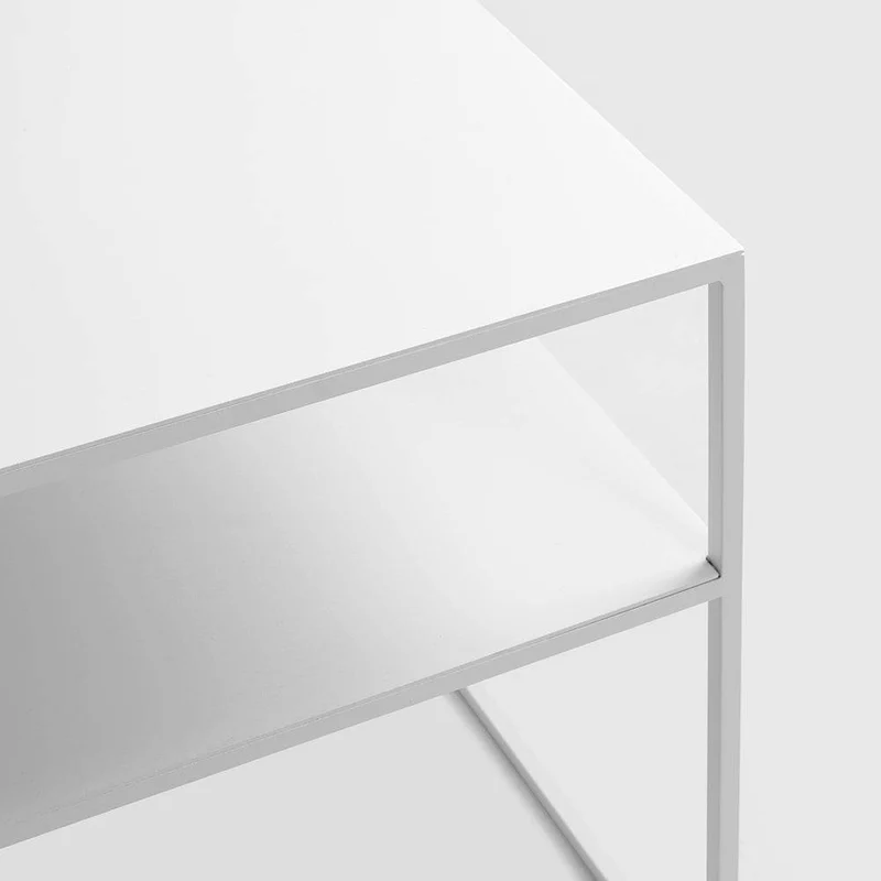 Tavolino TENSIO 2 FLOOR METAL 100x60, bianco