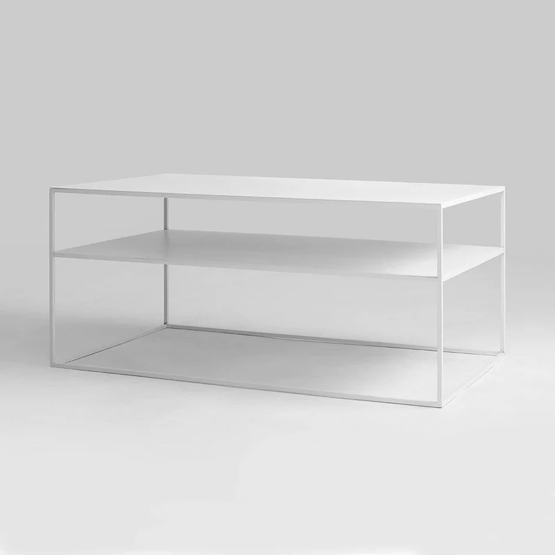 Tavolino TENSIO 2 FLOOR METAL 100x60, bianco