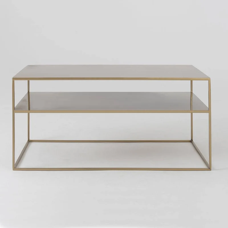 Tavolino TENSIO 2 FLOOR METAL 100x60, oro
