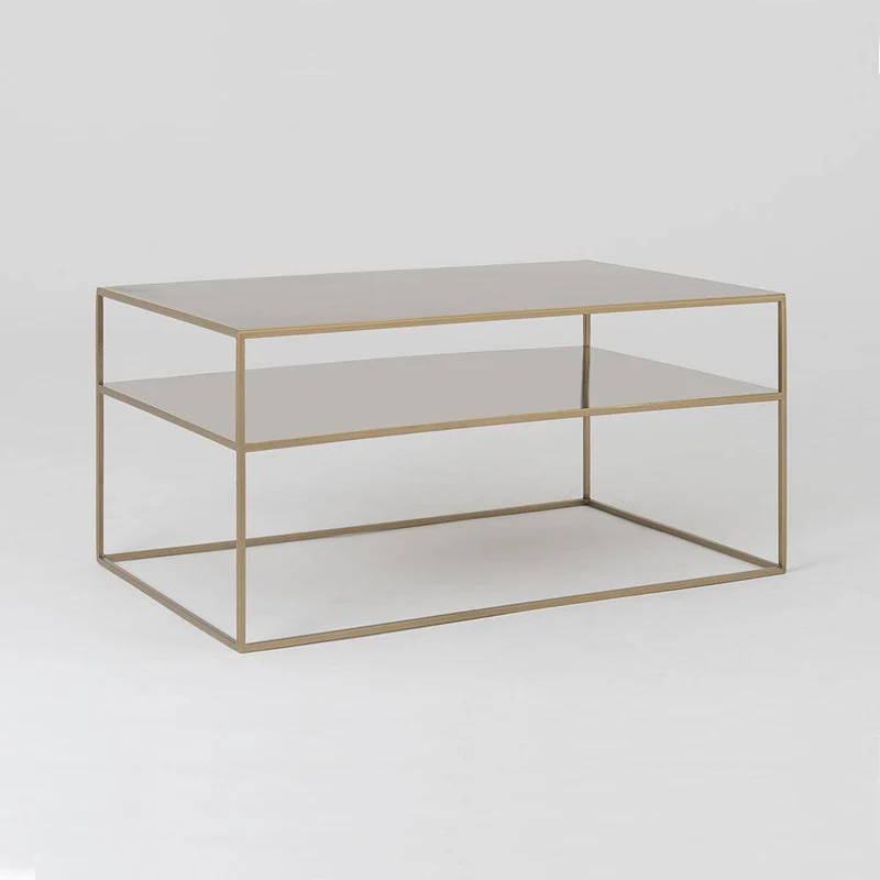 Tavolino TENSIO 2 FLOOR METAL 100x60, oro