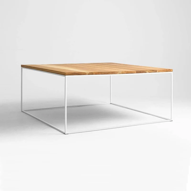Tavolino Tensio Legno Massello 100x100 - Bianco