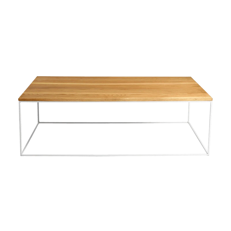 Tavolino Tensio Legno Massello 140x80 Quercia - Bianco